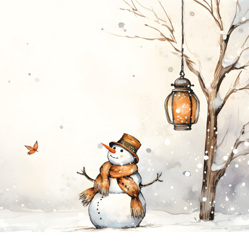 Fasana Servietten Cheerful Snowman – 33 × 33 cm – 3-lagig, Tissue – 20 Stk., FSC