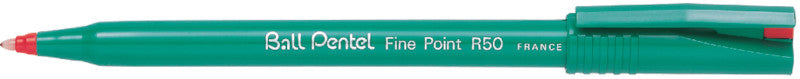Pentel Ball Fine – Tintenroller, mit Kappe, 0,8 mm, Rot