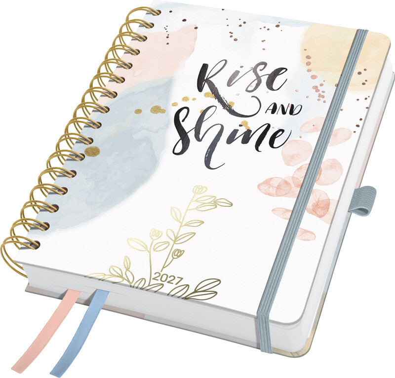 Sigel JOLIE Inspire Agenda – 1 Woche/2 Seiten, Spiralbindung, 16,8 × 21,5 cm, 2027, Soft Glimmer, FSC