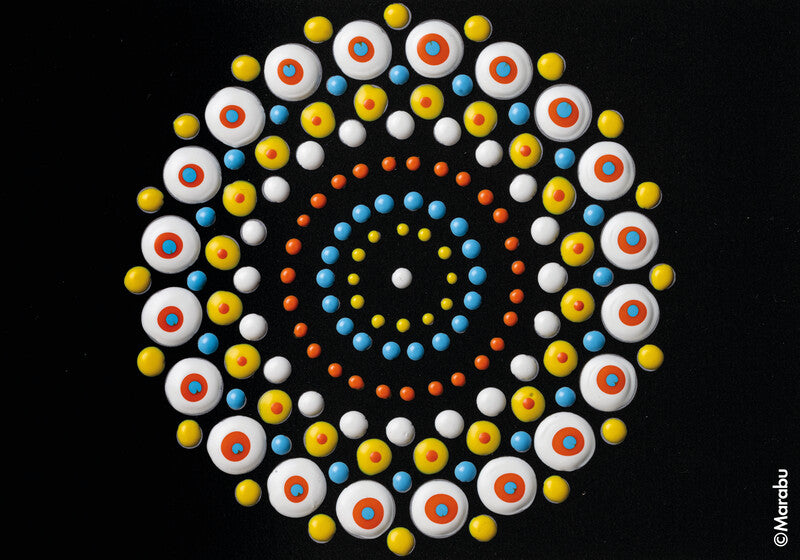 Marabu Punktfarbe Bastelset – Mandala – 4 × 25 ml
