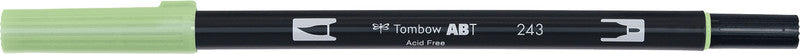 Tombow Brush Pen ABT – Feinspitze 0,3 mm, Pinselspitze 3-10 mm – Mint – wasservermalbar