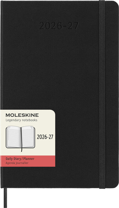 Moleskine Schüleragenda – 1 Tag pro Seite, gebunden, 13 × 21 cm, Aug–Jul, Englisch, Schwarz, FSC