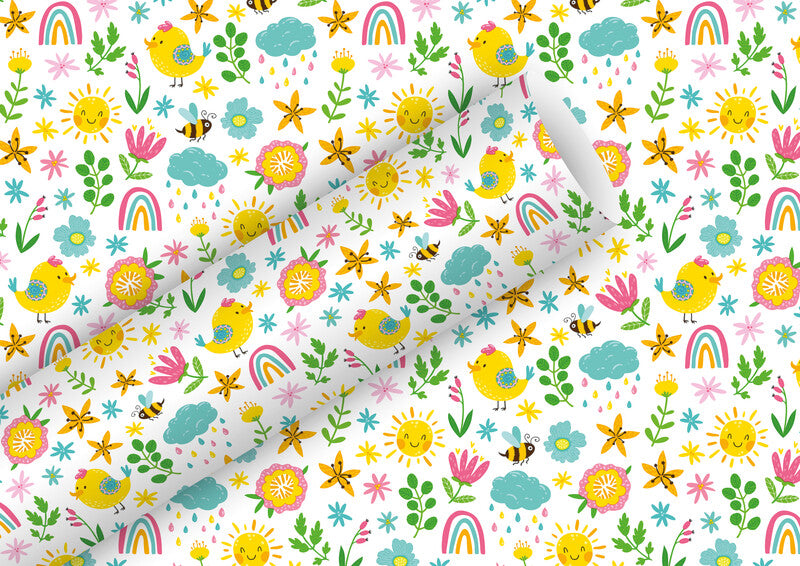 Braun + Company Geschenkpapier – Hello Sunshine – gestrichenes Papier, 80 g/m2 – 700 × 2000 mm