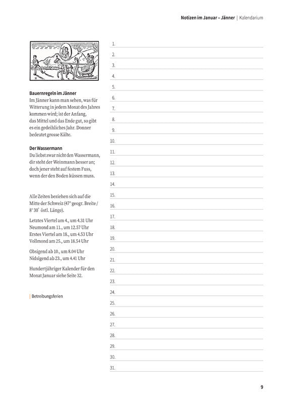 Stämpfli Lesekalender Der Hinkende Bot 2026 – 17,2 × 27,5 cm – d