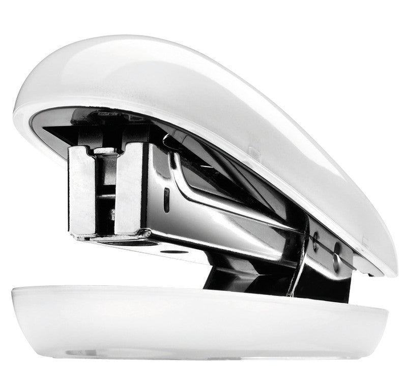 Sigel Eyestyle Hefter, 15 Blatt, für 24/6, 26/6, offene oder geschlossene Heftung, Einlegetiefe 120 mm, weiss