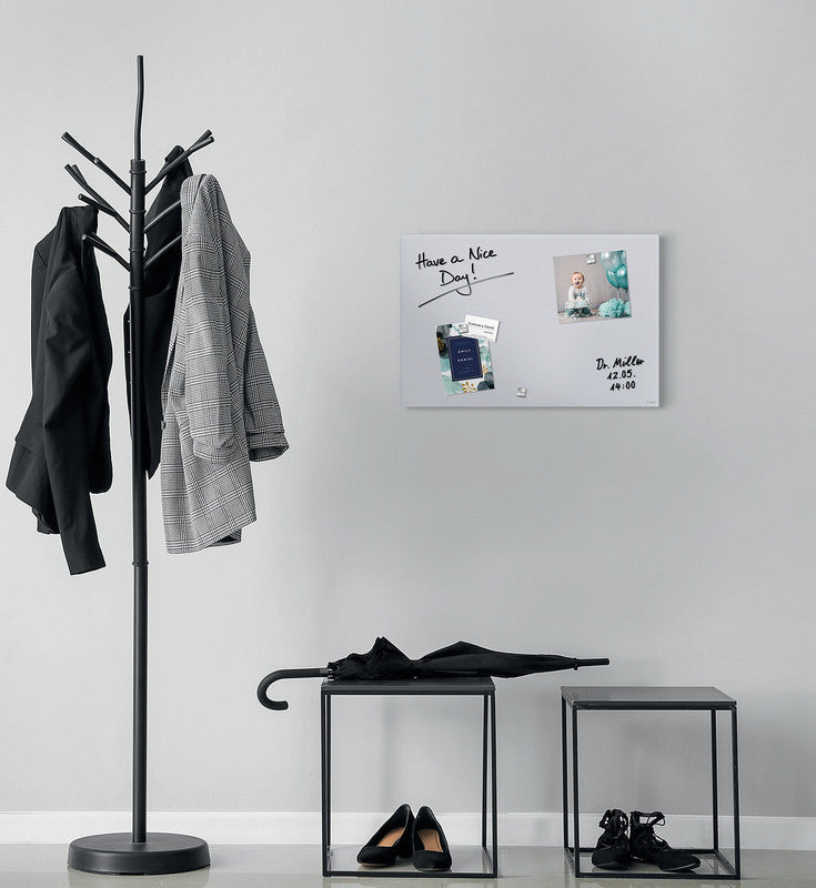 Sigel Whiteboard – 60 × 40 cm, Glas, magnetisch, Wandmontage, inkl. SuperDym-Magnetwürfel, Montagesatz