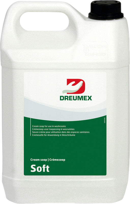 Dreumex Seife – Kunststoff, weiss, 135 × 295 × 185 mm (B×H×T), pH-neutral, Duft: Soft, 5 l