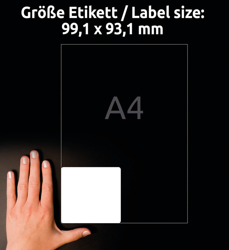Avery Versandetiketten, 99 mm × 93 mm, weiss, Papier, permanent, 600 Etiketten (100 Blatt)
