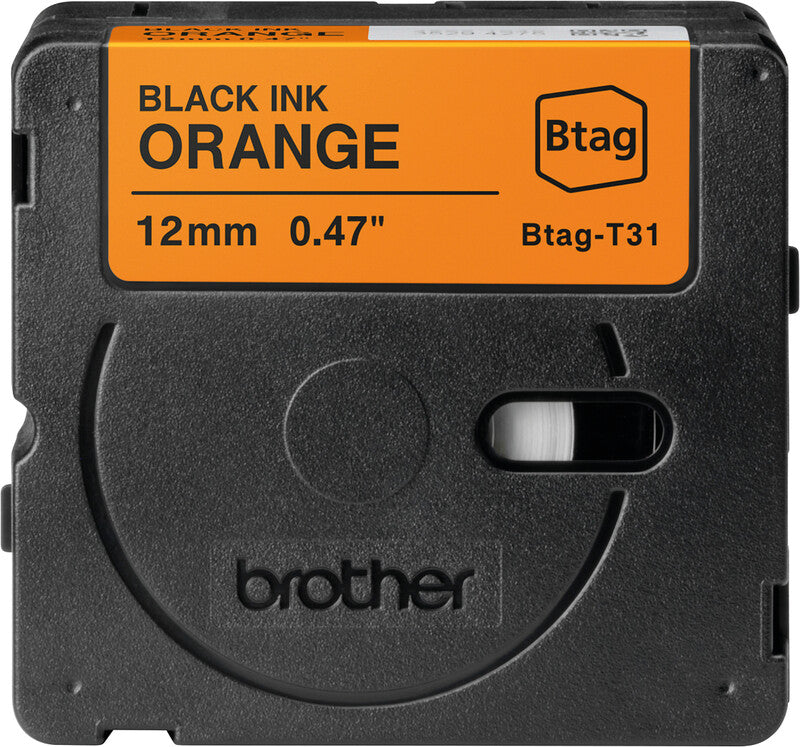 Brother Schriftband – 12 mm × 4 m, orange, schwarz