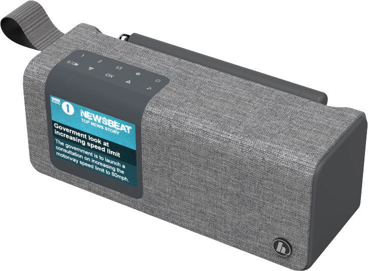 Hama DR200BT Tragbares Radio – DAB+/UKW, Bluetooth, Netz/Akku, Grau