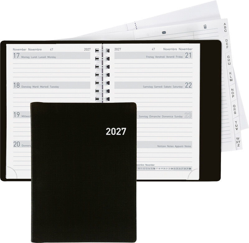 Biella Memento Agenda – 1 Woche/2 Seiten, Spiralbindung, 10,1 × 14,2 cm, 2027, FSC