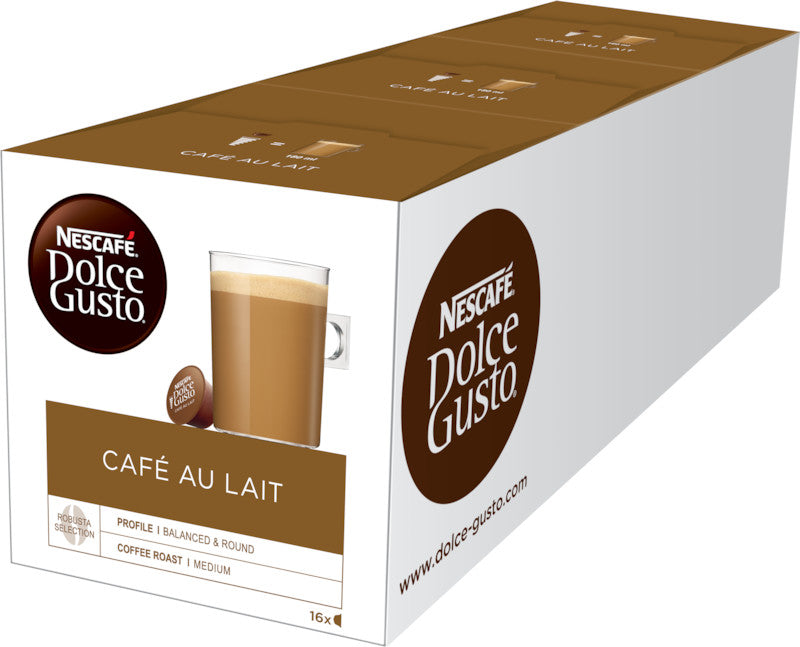 Nescafé Dolce Gusto Kaffeekapseln Café au Lait – für Dolce Gusto – 16 Kapseln