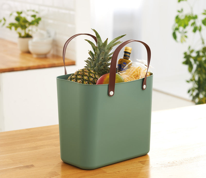 Rotho Einkaufstasche Multibag Style Albula – 25 l – 40 × 43 × 23,5 cm – Kunststoff – Mistelgrün