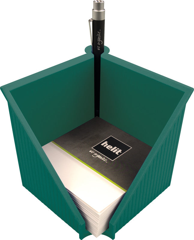 Helit Zettelbox – Kunststoff, Grün, 127 × 117 mm