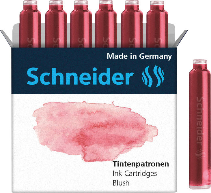 Schneider Schreibgeräte Tintenpatronen Pastell – Pink, geruchsarm, 6 Stk.