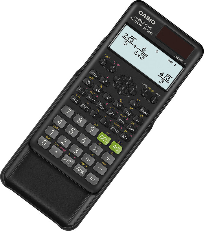 Casio Taschenrechner FX-85ES Plus 2. Ausgabe – 12-stellig, 2-zeiliges LCD, Wissenschaft/Statistik, Solar