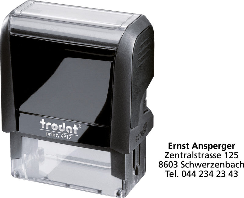 Trodat Motivstempel Printy 4912 – Motiv: individuell (Gutschein), selbstfärbend, Kunststoff, 47 × 18 mm