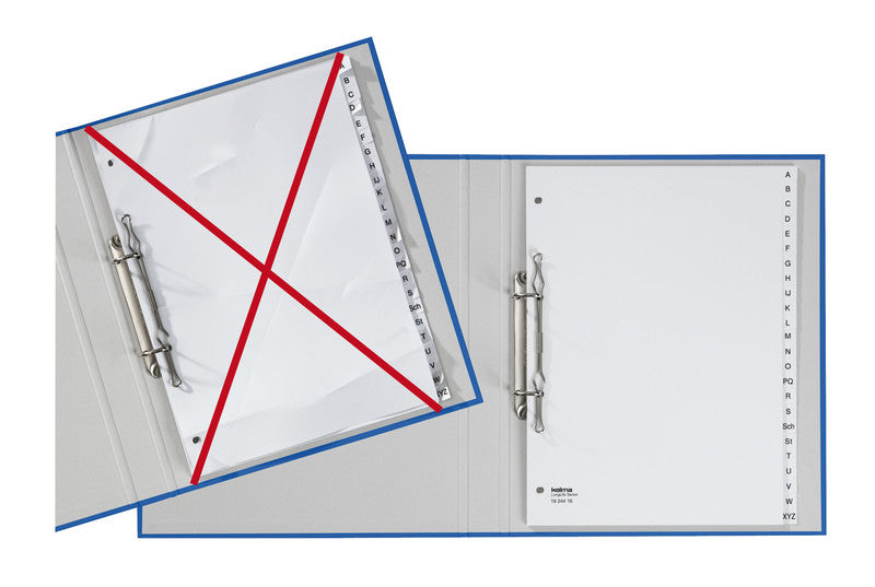 Kolma Register – A4, 5-teilig, PVC, grau, vorgedruckt, mit Indexblatt, 4-fach Lochung