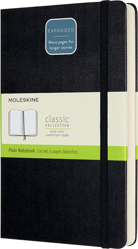 Moleskine Notizbuch, 130 × 210 mm, blanko, Leimbindung, Hardcover, 400 Seiten, 70 g/m² – schwarz