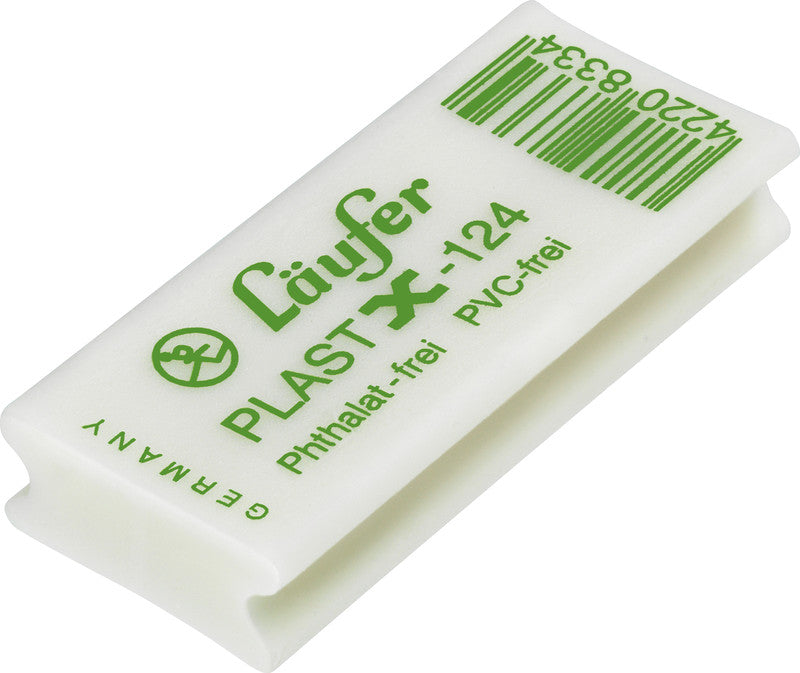 Laufer Radierer – für Bleistifte und Farbstifte – 46 × 9 × 20 mm – Kautschuk – weiss