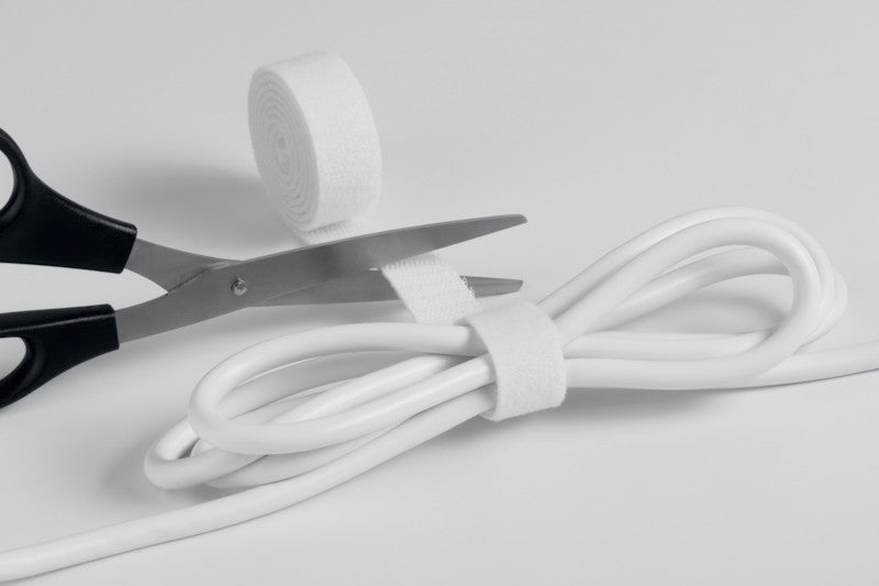 Durable Cavoline Klett-Kabelbinder – 2 mm × 1,00 m, Kunststoff, Weiss, zuschneidbar, wiederverwendbar