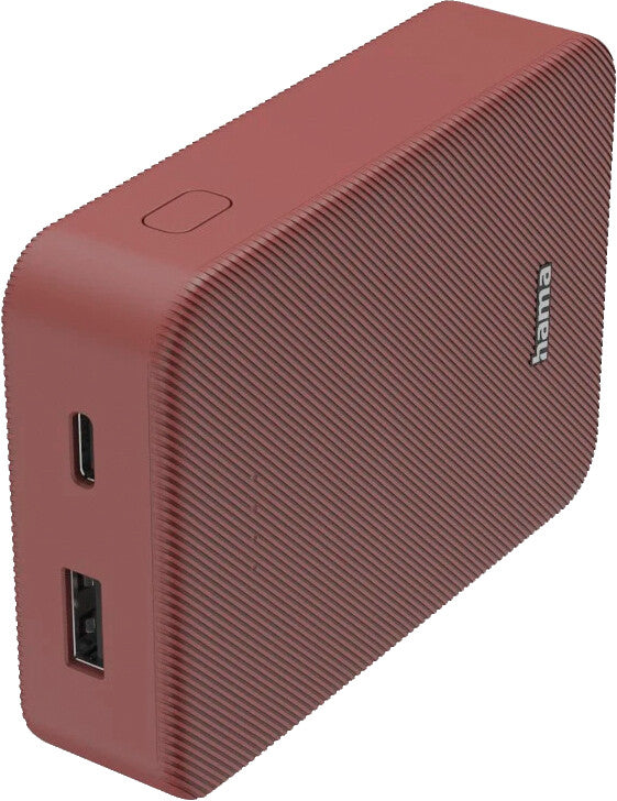 Hama Powerbank 10000 mAh, 1× USB-C, 1× USB-A, Rot