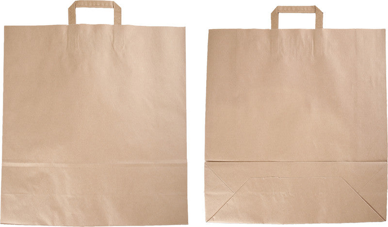 Elco Papiertragetasche mit Flachhenkel – 45 × 49 × 15 cm – Kraftpapier, 80 g/m² – Braun – 50 Stk.