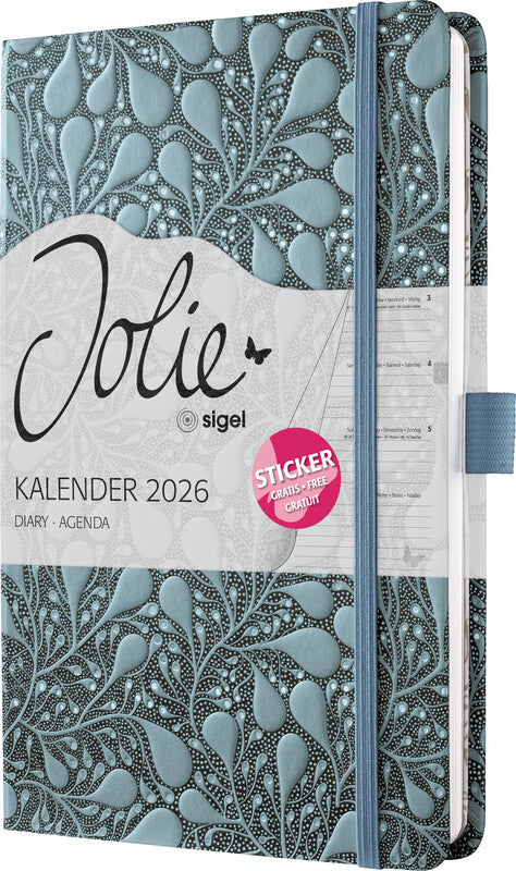Sigel JOLIE Agenda – 1 Woche/2 Seiten, gebunden, A5, 2026, Enchanted Sky, FSC