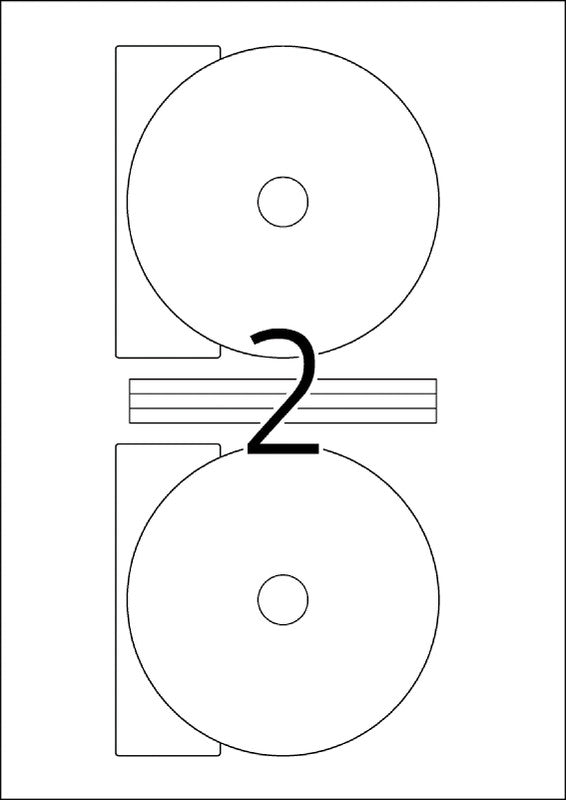 HERMA CD-/DVD-Etiketten, Ø 116 mm, weiss, Papier, permanent, 50 Etiketten (25 Blatt)