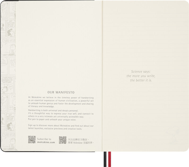 Moleskine Notizbuch Limited Edition PEANUTS, liniert, Leimbindung, Hardcover, 176 Seiten, 100 g/m² – blau