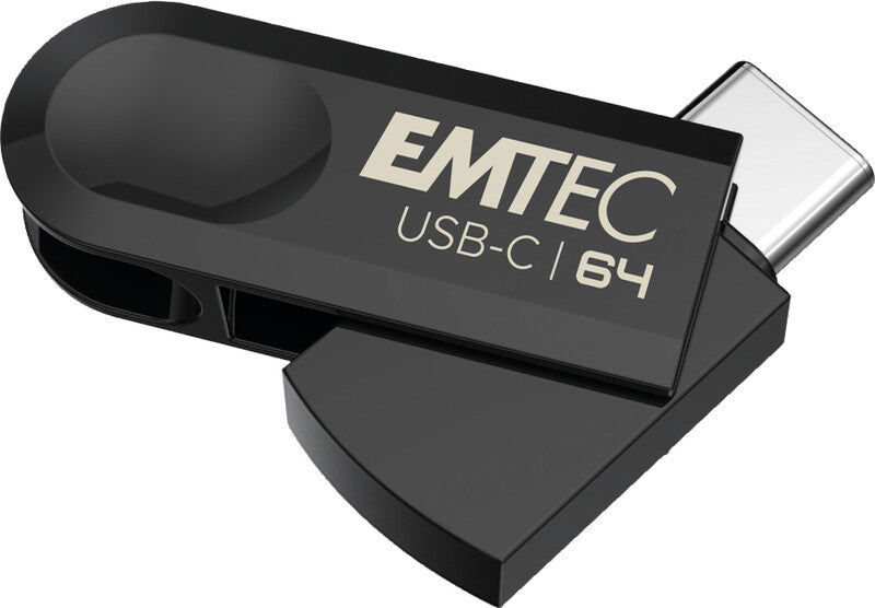 Emtec C280 USB-Stick – 64 GB, USB 3.2, drehbarer Verschluss