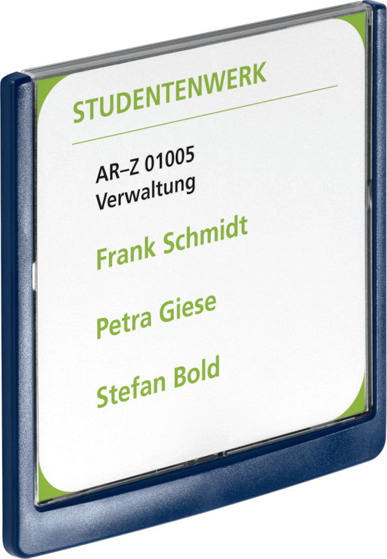 Durable Türschild – 149 × 149 mm, dunkelblau, selbstklebend, wiederablösbar