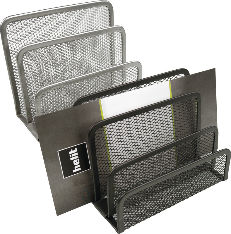 Helit Briefständer – Stahl, schwarz, 140 × 105 mm