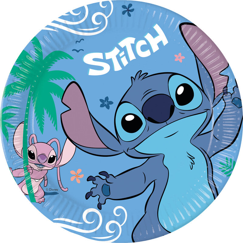 Procos Stitch Teller Papier – Ø 23 cm, mehrfarbig, 8 Stück