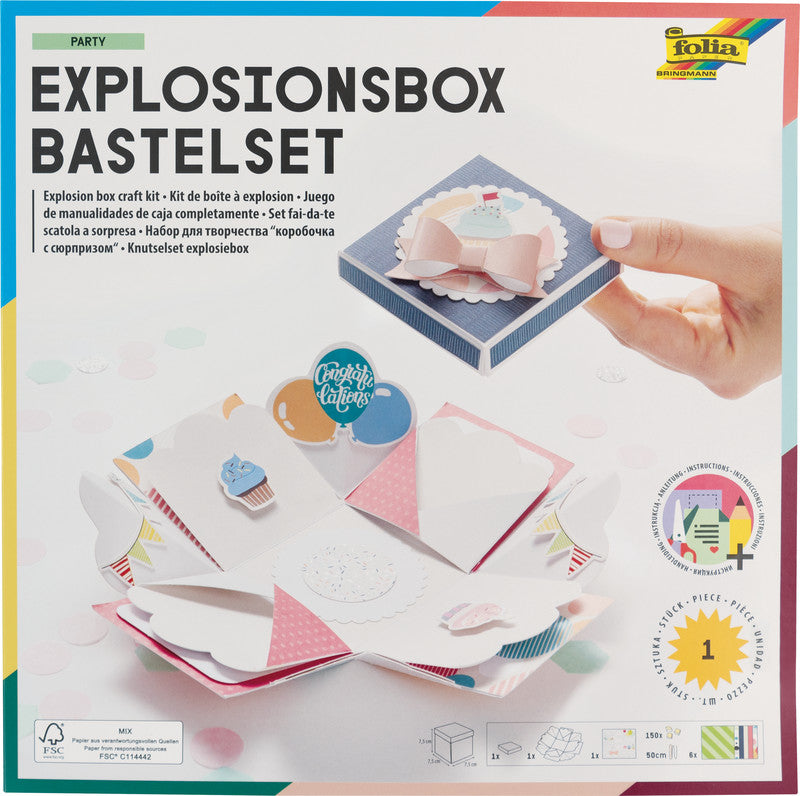 Folia Geschenkbox – Party – Bastelset – zum Basteln – 75 × 75 × 75 mm