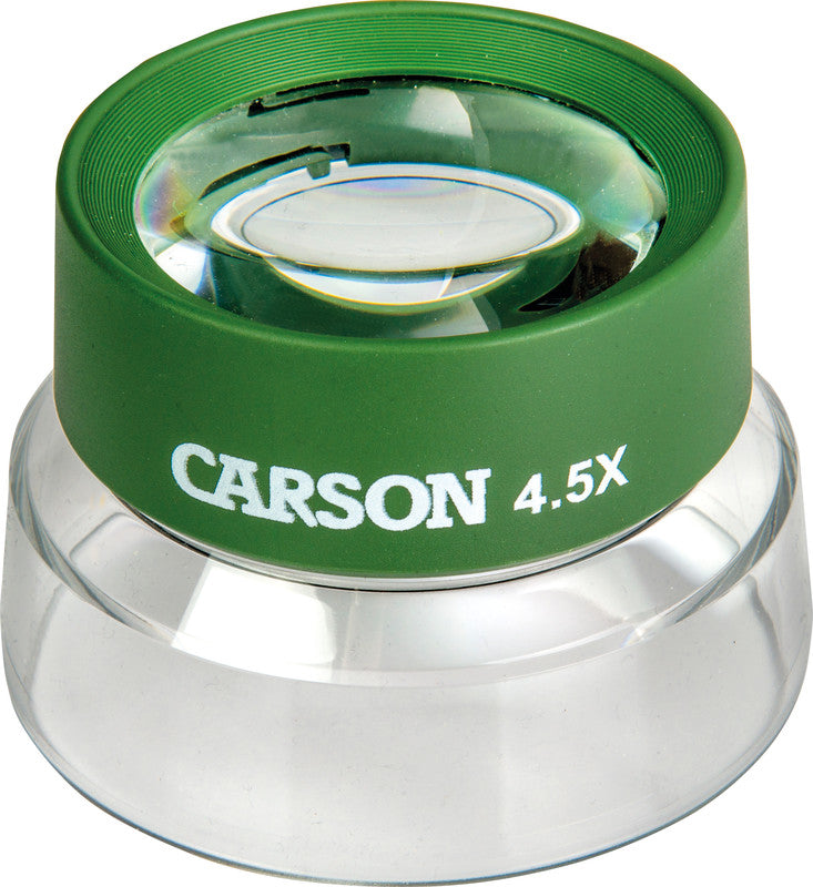 Carson Kids BugLoupe – Becherlupe – 4,5× – Ø 67 mm, Vorfokussierfunktion, Grün