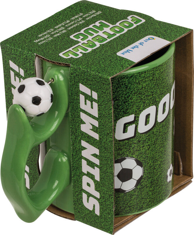 Out oft the blue Out of the Blue Tasse mit Fussball am Griff – 350 ml, Steingut, Mehrfarbig