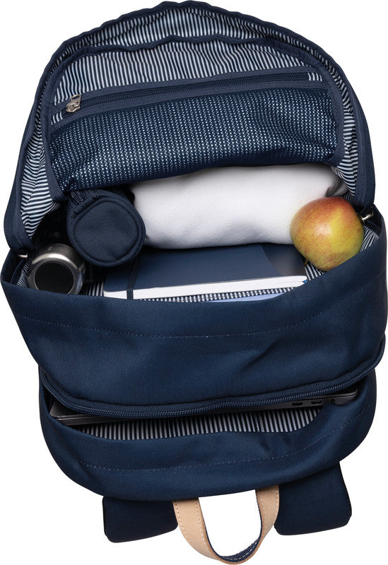 Beckmann Rucksack City – Mountain Blue – dunkelblau – aus recycelten PET-Flaschen
