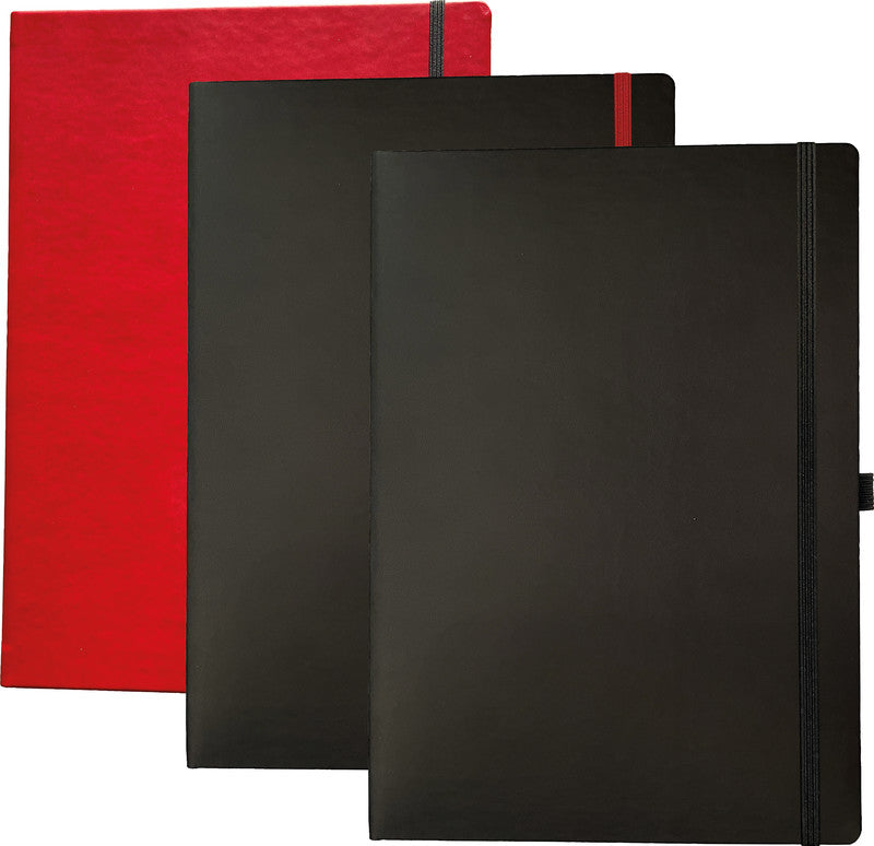 Denkzettel Notizbuch, gebunden, Hardcover, 192 Seiten, 4-fach gelocht, perforiert, 80 g/m² – schwarz