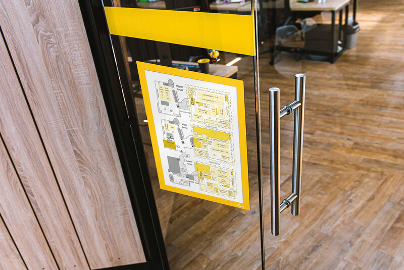 Durable Info-Rahmen Duraframe – 236 × 323 mm, gelb, selbstklebend, wiederablösbar, für A4