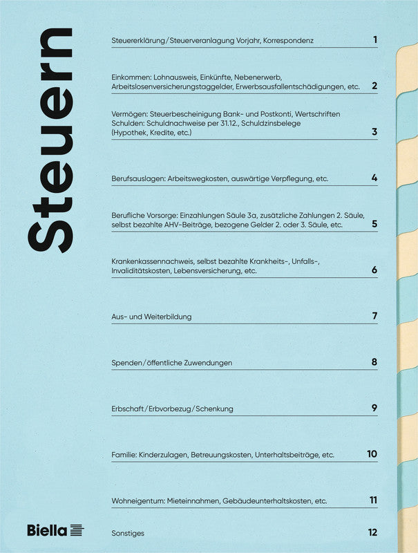 Biella Sammelmappe, für A4, Karton, mehrfarbig