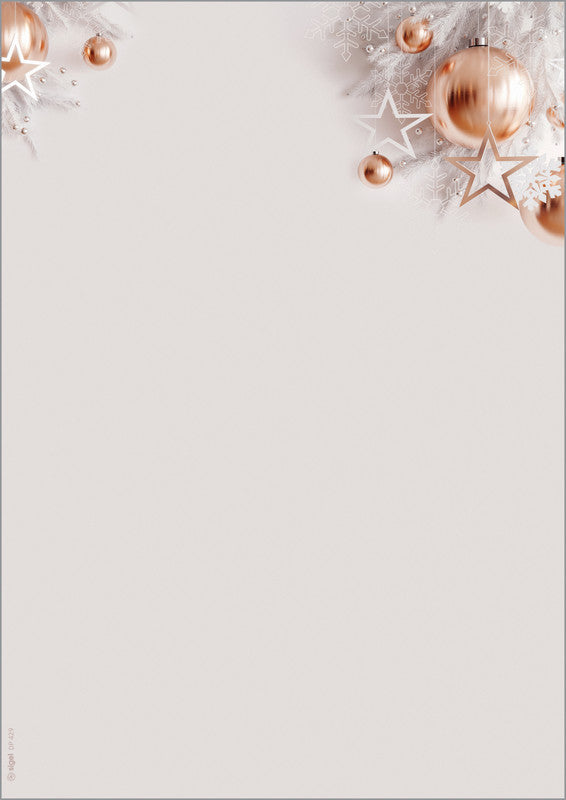 Sigel Motivpapier – A4, 90 g/m², Motiv: Weihnachten in Roségold – für Inkjet/Laser/Kopierer – FSC – 100 Blatt