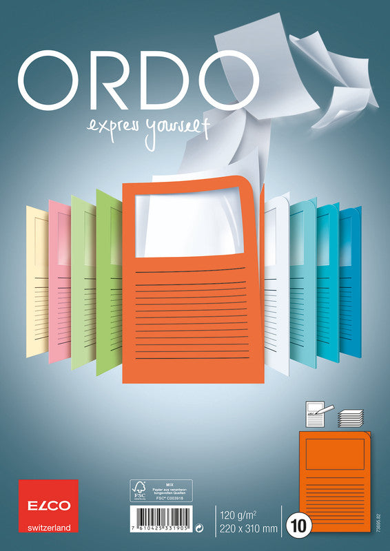 Elco Ordo Classico Sichtmappe A4 – Orange, Papier, 10er-Pack