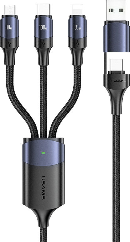 Usams USB-Kabel, Lightning, USB-C, Micro-USB, 1,2 m, für Apple-, USB-C- und Micro-USB-Geräte
