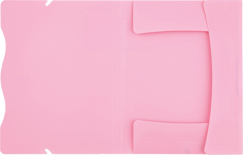 Pastelini Sammelmappe für A4, Kunststoff, Pink, mit Gummizug