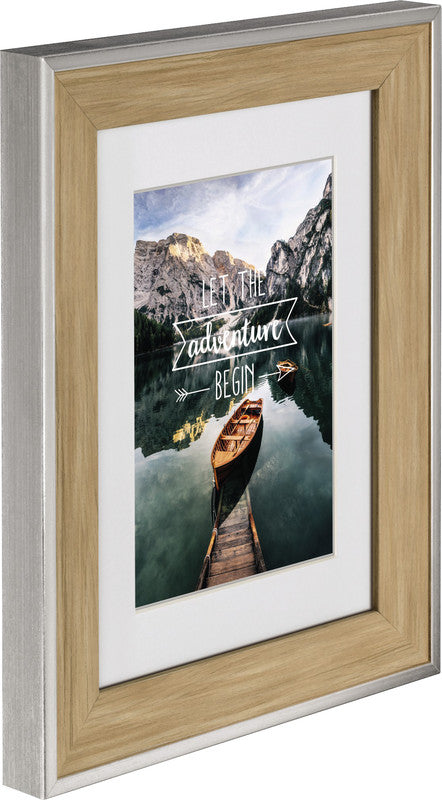 Hama Bilderrahmen Sierra, Kunststoff, Natur, 16,5 × 21,5 cm, mit Aufsteller und Aufhänger – eco:plus