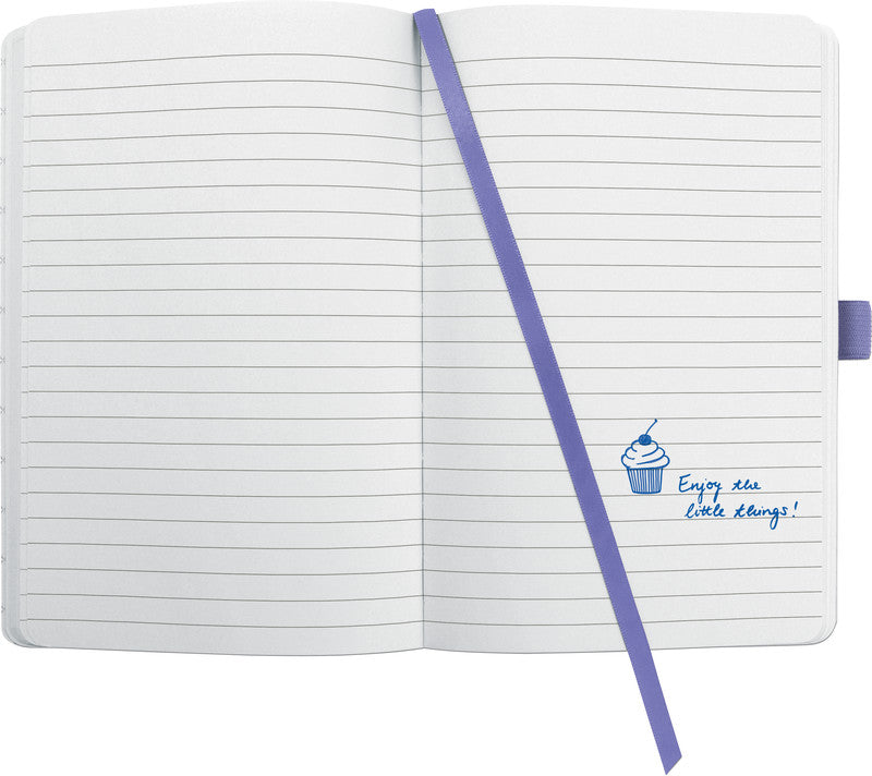 Sigel Notizbuch A6, liniert, Fadenheftung, 174 Seiten, perforiert, 80 g/m² – dunkelviolett