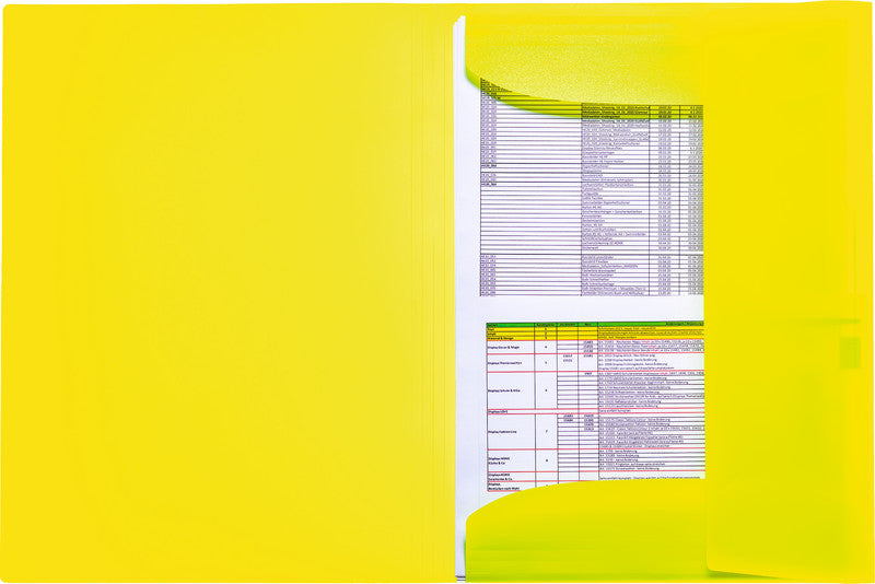 HERMA Gummibandmappe A3 – 3 Klappen, Polypropylen (PP), Gelb, Füllhöhe 40 mm