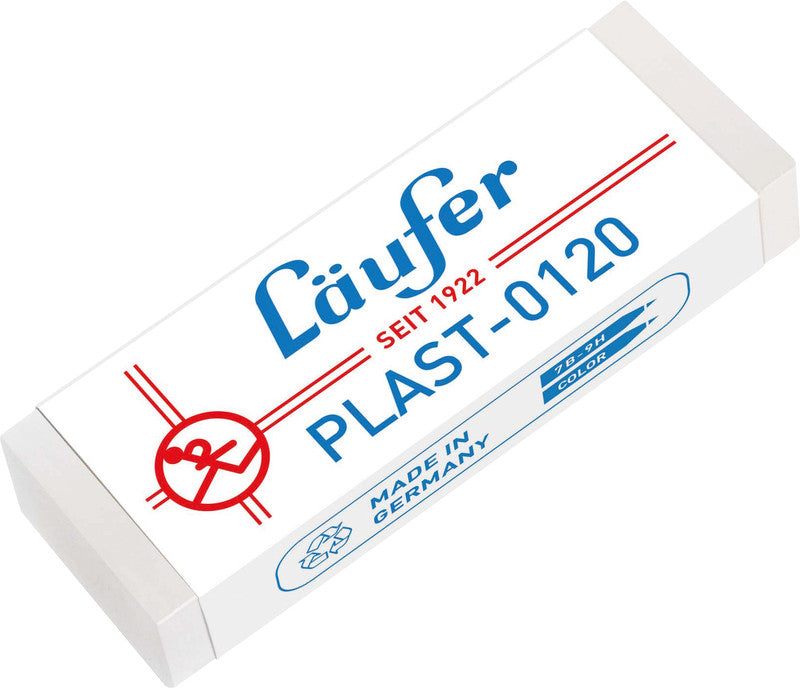 Laufer Radierer – für Blei- und Farbstifte – 65 × 12 × 21 mm – Kunststoff – transparent