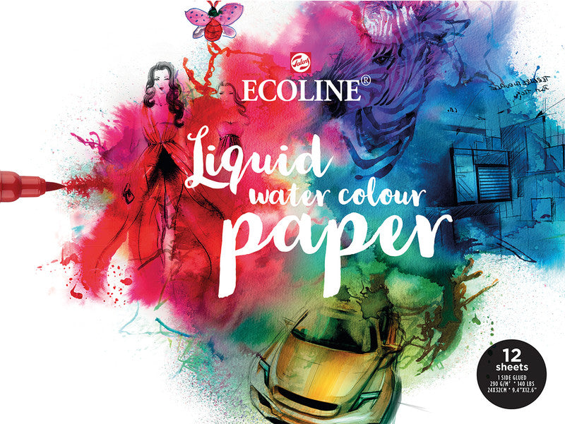 Talens Aquarellblock, Papier, 32 × 24 cm, Weiss, 12 Blatt